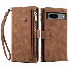 ESEBLE - ESEBLE Star Series Pl&aring;nboksfodral f&ouml;r Google Pixel 7a - Konstl&auml;der - Brun