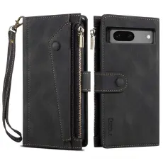 ESEBLE - ESEBLE Star Series Pl&aring;nboksfodral f&ouml;r Google Pixel 7a - Konstl&auml;der - Svart