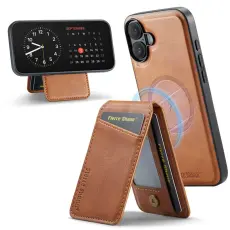 FIERRE SHANN - FIERRE SHANN 025 Fodral f&ouml;r iPhone 17 KonstL&auml;der - Brun