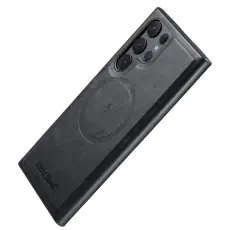 FIERRE SHANN - FIERRE SHANN 027 Fodral f&ouml;r Samsung Galaxy S25 Ultra - KonstL&auml;der - Svart