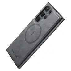 FIERRE SHANN - FIERRE SHANN 027 Fodral f&ouml;r Samsung Galaxy S25 Ultra - Gr&aring; KonstL&auml;der