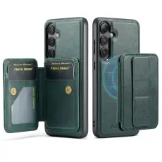 FIERRE SHANN - FIERRE SHANN 028 Samsung Galaxy S25 Fodral KonstL&auml;der - Gr&ouml;n