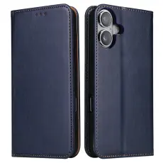 FIERRE SHANN - FIERRE SHANN iPhone 16 Pl&aring;nboksfodral Konstl&auml;der Flip St&auml;ll - Bl&aring;