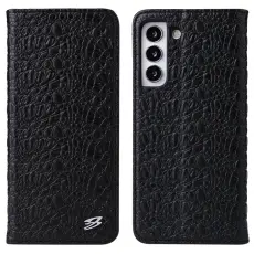FIERRE SHANN - FIERRE SHANN Samsung Galaxy S23 Pl&aring;nboksfodral &Auml;kta l&auml;der - Svart