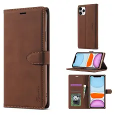 FORWENW - FORWENW F1 Series Pl&aring;nboksfodral i Konstl&auml;der f&ouml;r iPhone 11 Pro - Brun