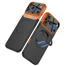 GKK - GKK iPhone 17 Pro Fodral Detachable Kamera Ram Kontrast - Orange / Svart