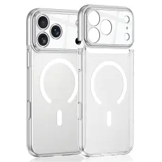 GKK - GKK iPhone 17 Pro Max Fodral Kontrastf&auml;rg Genomskinlig PC - Silver