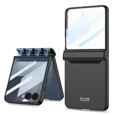 GKK - GKK Samsung Galaxy Z Flip7 Fodral &Auml;kta l&auml;der - Svart