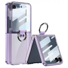 GKK - GKK Samsung Galaxy Z Flip7 Fodral - PC + Tempered Glass - Lila