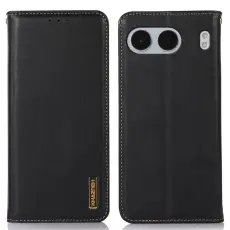 KHAZNEH - KHAZNEH OnePlus Nord 4 Fodral &Auml;kta L&auml;der Pl&aring;nboksfodral - Svart