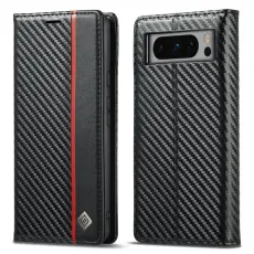 LC.imeeke - LC.IMEEKE Google Pixel 8 Pro Pl&aring;nboksfodral Konstl&auml;der - Carbon Fiber - Svart