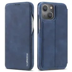 LC.imeeke - LC.IMEEKE iPhone 13 Fodral i &Auml;kta l&auml;der - Bl&aring;