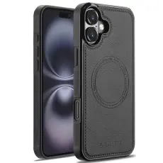 LC.imeeke - LC.IMEEKE iPhone 17 Fodral Magnetiskt KonstL&auml;der - Svart
