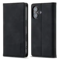 LC.imeeke - LC.IMEEKE iPhone 17 Pl&aring;nboksfodral Konstl&auml;der- Svart
