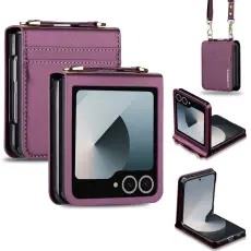 LC.imeeke - LC.IMEEKE L1 Series Fodral f&ouml;r Samsung Galaxy Z Flip7 - Konstl&auml;der - Lila