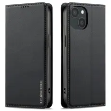 LC.imeeke - LC.IMEEKE L1 Series iPhone 15 Plus Pl&aring;nboksfodral Konstl&auml;der - Svart