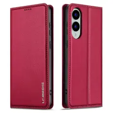 LC.imeeke - LC.IMEEKE L1 Series Samsung Galaxy S25 Edge Pl&aring;nboksfodral Konstl&auml;der - R&ouml;d