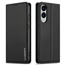LC.imeeke - LC.IMEEKE L1 Series Samsung Galaxy S25 Edge Pl&aring;nboksfodral Konstl&auml;der - Svart