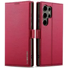 LC.imeeke - LC.IMEEKE L1 Series Samsung Galaxy S25 Ultra Pl&aring;nboksfodral Konstl&auml;der - R&ouml;d