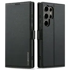 LC.imeeke - LC.IMEEKE L1 Series Samsung Galaxy S25 Ultra Pl&aring;nboksfodral Konstl&auml;der - Svart
