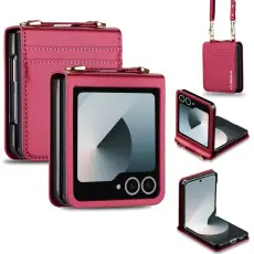 LC.imeeke - LC.IMEEKE L1 Series Samsung Galaxy Z Flip7 Fodral KonstL&auml;der - R&ouml;d