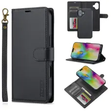 LC.imeeke - LC.IMEEKE L2 Series iPhone 17 Pl&aring;nboksfodral Konstl&auml;der - Svart