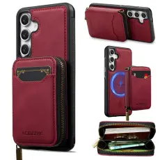 LC.imeeke - LC.IMEEKE L6 f&ouml;r Samsung Galaxy S25 Pl&aring;nboksfodral - R&ouml;d Konstl&auml;der