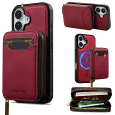 LC.imeeke - LC.IMEEKE L6 iPhone 17 Pl&aring;nboksfodral Konstl&auml;der - R&ouml;d