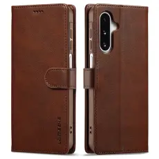 LC.imeeke - LC.IMEEKE Samsung Galaxy A17 Pl&aring;nboksfodral Konstl&auml;der - Brun