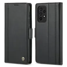 LC.imeeke - LC.IMEEKE Samsung Galaxy A52 Fodral Äkta läder - Svart