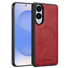 LC.imeeke - LC.IMEEKE Samsung Galaxy S25 Edge Fodral KonstL&auml;der - R&ouml;d