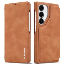 LC.imeeke - LC.IMEEKE Samsung Galaxy S25 Fodral Card Holder KonstL&auml;der - Brun