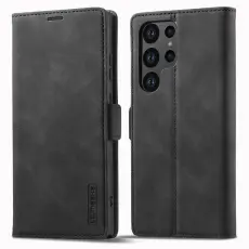 LC.imeeke - LC.IMEEKE Samsung Galaxy S25 Ultra Pl&aring;nboksfodral Konstl&auml;der- Svart