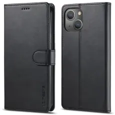 LC.imeeke - LC.IMEEKE Pl&aring;nboksfodral iPhone 15 Plus - Konstl&auml;der - Svart