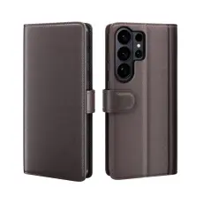 OEM - ABEEL Samsung Galaxy S26 Ultra Pl&aring;nboksfodral &Auml;kta L&auml;der - Brun