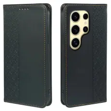 OEM - ABEEL Samsung Galaxy S26 Ultra Pl&aring;nboksfodral Konstl&auml;der Flip - Svart