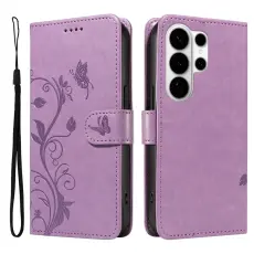 OEM - ABEEL Samsung Galaxy S26 Ultra Pl&aring;nboksfodral Konstl&auml;der Blomm&ouml;nster - Lila