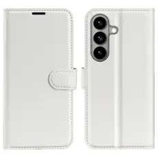 OEM - AMORUS Samsung Galaxy S26 / S26 Pro Pl&aring;nboksfodral Konstl&auml;der St&auml;ll - Vit