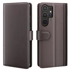 Amorus - AMORUS Samsung Galaxy S26 Ultra Pl&aring;nboksfodral &Auml;kta L&auml;der - Brun