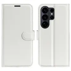 OEM - AMORUS Samsung Galaxy S26 Ultra Pl&aring;nboksfodral Konstl&auml;der Litchi - Vit