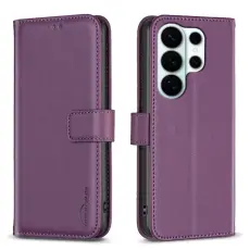 BINFEN COLOR - BINFEN Samsung Galaxy S26 Ultra Pl&aring;nboksfodral Folio Flip Konstl&auml;der - M&ouml;rklila