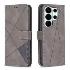 BINFEN COLOR - BINFEN Samsung Galaxy S26 Ultra Pl&aring;nboksfodral Konstl&auml;der Geometry - Gr&aring;