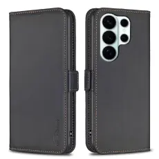 BINFEN COLOR - BINFEN Samsung Galaxy S26 Ultra Pl&aring;nboksfodral Konstl&auml;der Flip Folio - Svart