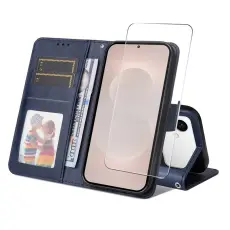 HAT PRINCE - ENKAY Samsung Galaxy S26 Ultra Pl&aring;nboksfodral Konstl&auml;der St&auml;ll - Bl&aring;