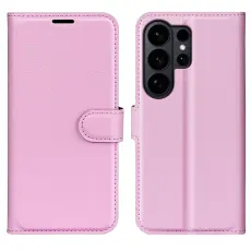 OEM - LITCHI Samsung Galaxy S26 Ultra Pl&aring;nboksfodral Konstl&auml;der St&ouml;tbest&auml;ndig - Rosa