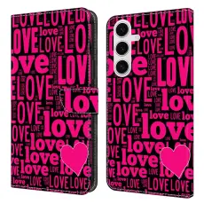 OEM - LOVE Samsung Galaxy S26 Pl&aring;nboksfodral M&ouml;nstertryck Konstl&auml;der Flip - Svart