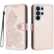 OEM - Mandala Samsung Galaxy S26 Ultra Pl&aring;nboksfodral Konstl&auml;der - Ros&eacute;guld
