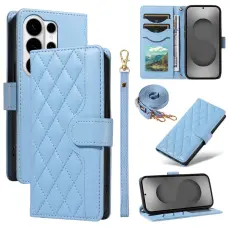 OEM - Rhombus Samsung Galaxy S26 Ultra Pl&aring;nboksfodral Konstl&auml;der - Bl&aring;