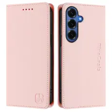 OEM - RINACASIS Samsung Galaxy S26+ Pl&aring;nboksfodral Konstl&auml;der RFID Skydd - Rosa