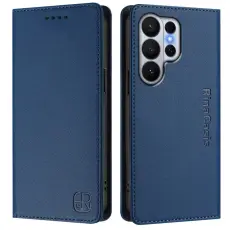 OEM - RINACASIS Samsung Galaxy S26 Ultra Pl&aring;nboksfodral Konstl&auml;der RFID Skydd - Bl&aring;